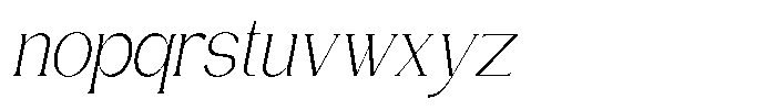 Gentano Athiroen  Serif Light Condensed Slanted Font LOWERCASE