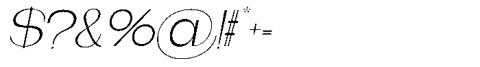 Gentano Athiroen  Serif Light Expanded Slanted Font OTHER CHARS