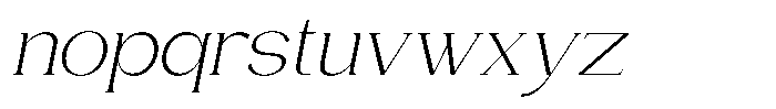Gentano Athiroen  Serif Light Expanded Slanted Font LOWERCASE