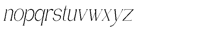 Gentano Athiroen  Serif Light Extra Condensed Slanted Font LOWERCASE