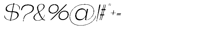 Gentano Athiroen  Serif Light Extra Expanded Slanted Font OTHER CHARS