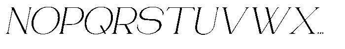 Gentano Athiroen  Serif Light Extra Expanded Slanted Font UPPERCASE