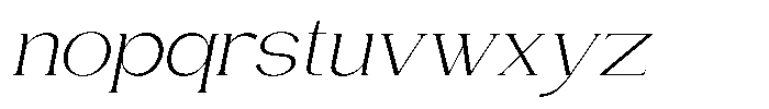 Gentano Athiroen  Serif Light Extra Expanded Slanted Font LOWERCASE