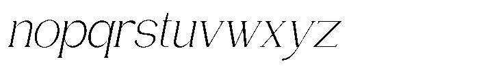 Gentano Athiroen  Serif Light Semi Condensed Slanted Font LOWERCASE