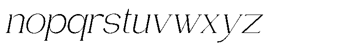Gentano Athiroen  Serif Light Semi Expanded Slanted Font LOWERCASE