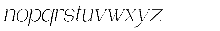 Gentano Athiroen  Serif Light Slanted Font LOWERCASE