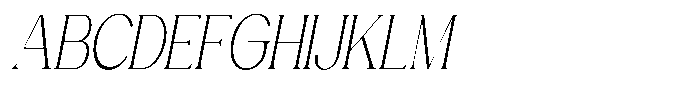 Gentano Athiroen  Serif Light Ultra Condensed Slanted Font UPPERCASE