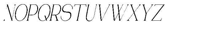 Gentano Athiroen  Serif Light Ultra Condensed Slanted Font UPPERCASE