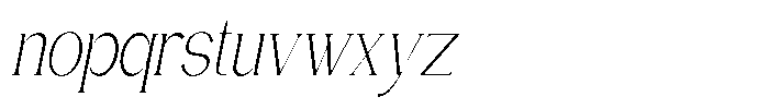 Gentano Athiroen  Serif Light Ultra Condensed Slanted Font LOWERCASE