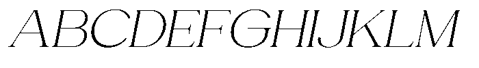 Gentano Athiroen  Serif Light Ultra Expanded Slanted Font UPPERCASE