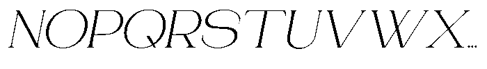 Gentano Athiroen  Serif Light Ultra Expanded Slanted Font UPPERCASE