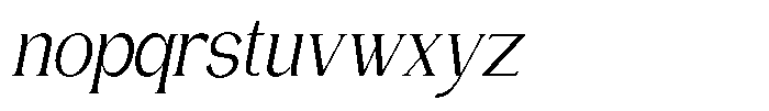 Gentano Athiroen  Serif Medium Condensed Slanted Font LOWERCASE