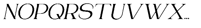 Gentano Athiroen  Serif Medium Expanded Slanted Font UPPERCASE