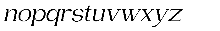 Gentano Athiroen  Serif Medium Expanded Slanted Font LOWERCASE