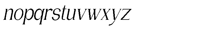 Gentano Athiroen  Serif Medium Extra Condensed Slanted Font LOWERCASE