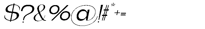 Gentano Athiroen  Serif Medium Extra Expanded Slanted Font OTHER CHARS