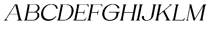 Gentano Athiroen  Serif Medium Extra Expanded Slanted Font UPPERCASE