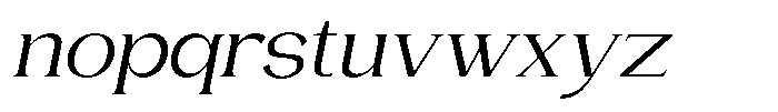 Gentano Athiroen  Serif Medium Extra Expanded Slanted Font LOWERCASE
