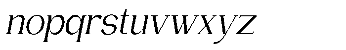 Gentano Athiroen  Serif Medium Semi Condensed Slanted Font LOWERCASE