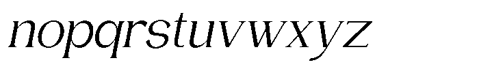 Gentano Athiroen  Serif Medium Semi Expanded Slanted Font LOWERCASE