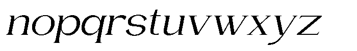 Gentano Athiroen  Serif Medium Ultra Expanded Slanted Font LOWERCASE