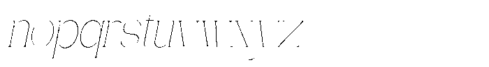 Gentano Athiroen  Serif Thin Extra Condensed Slanted Font LOWERCASE