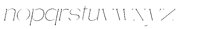 Gentano Athiroen  Serif Thin Extra Expanded Slanted Font LOWERCASE