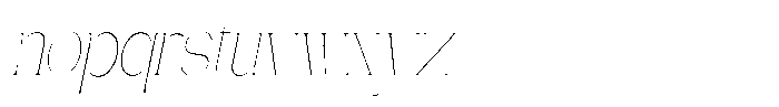 Gentano Athiroen  Serif Thin Ultra Condensed Slanted Font LOWERCASE