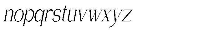 Gentano Athiroen  Serif Ultra Condensed Slanted Font LOWERCASE