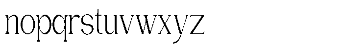 Gentano Athiroen  Serif Ultra Condensed Font LOWERCASE