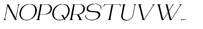 Gentano Athiroen  Serif Ultra Expanded Slanted Font UPPERCASE