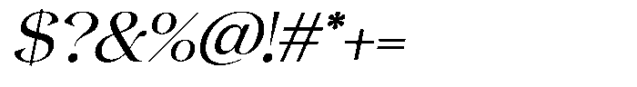 Gentara Light Italic Font OTHER CHARS