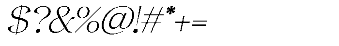 Gentara Thin Italic Font OTHER CHARS