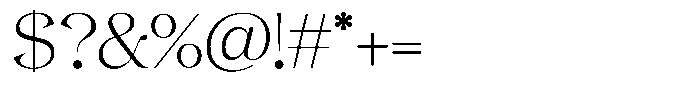 Gentara Thin Font OTHER CHARS