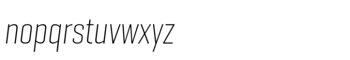 Geogrotesque Sharp Compressed Ultra Light Italic Font LOWERCASE