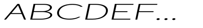 Geometra Sans Extra Light Expanded Slanted Font UPPERCASE