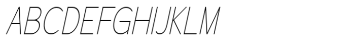 Geometra Sans Thin Condensed Slanted Font UPPERCASE