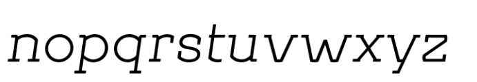 Geometrico Slab Thin Italic Font LOWERCASE