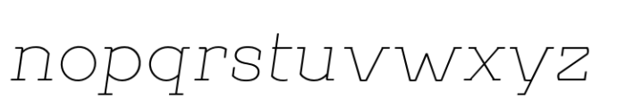 Geometrico Slab Ultra Light Italic Font LOWERCASE