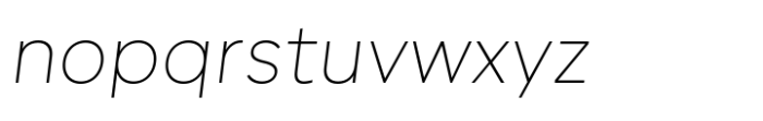 Geova Thin Oblique Font LOWERCASE