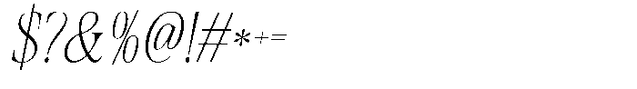 Geshing Extra Light Italic Font OTHER CHARS