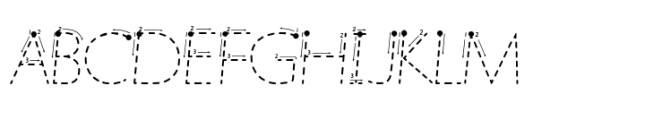 Getty Dubay Basic Dashed Arrows Dots Font UPPERCASE