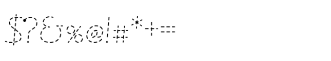 Getty Dubay Basic Dashed Dots Font OTHER CHARS