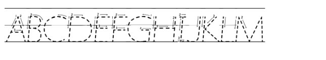 Getty Dubay Basic Dashed Lines Arrows Font UPPERCASE
