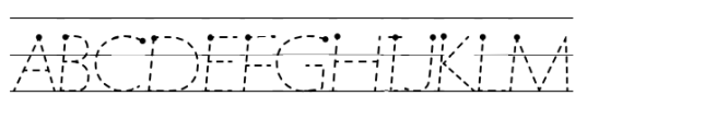 Getty Dubay Basic Dashed Lines Dots Font UPPERCASE