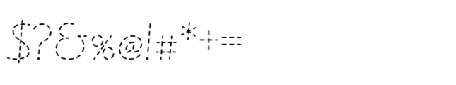 Getty Dubay Basic Dashed Font OTHER CHARS
