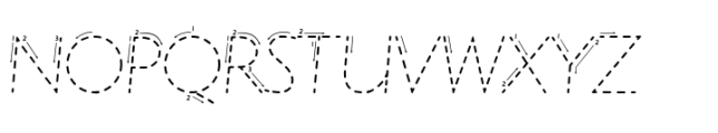 Getty Dubay Precursive Dashed Arrows Font UPPERCASE
