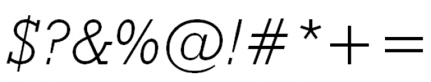 Geometric Slabserif 712 Light Italic Font OTHER CHARS