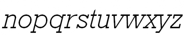 Geometric Slabserif 712 Light Italic Font LOWERCASE