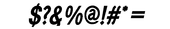 Generation Gothic Condensed Bold Italic Font OTHER CHARS